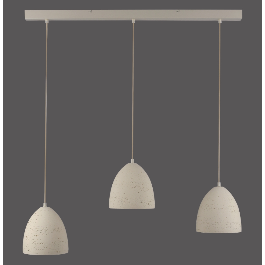 Schöner Wohnen 12541-42 - Lustră pe cablu TRAVENTA, 3 x E27/40W/230V, beton