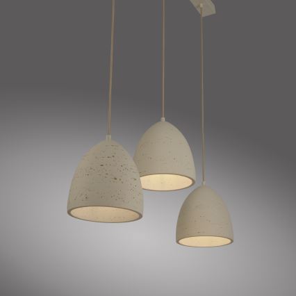 Schöner Wohnen 12541-42 - Lustră pe cablu TRAVENTA, 3 x E27/40W/230V, beton