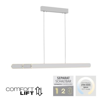 Schöner Wohnen 12577-16 - Pendul LED compatibil cu dimmer pe cablu ADRIANA ROUND 2xLED/24W/230V 2700/3000/3500/4000/5000K 160 cm alb