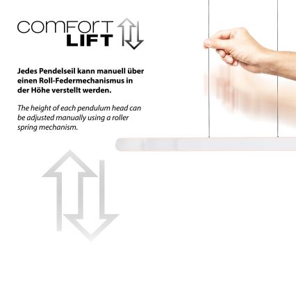 Schöner Wohnen 12577-16 - Pendul LED compatibil cu dimmer pe cablu ADRIANA ROUND 2xLED/24W/230V 2700/3000/3500/4000/5000K 160 cm alb