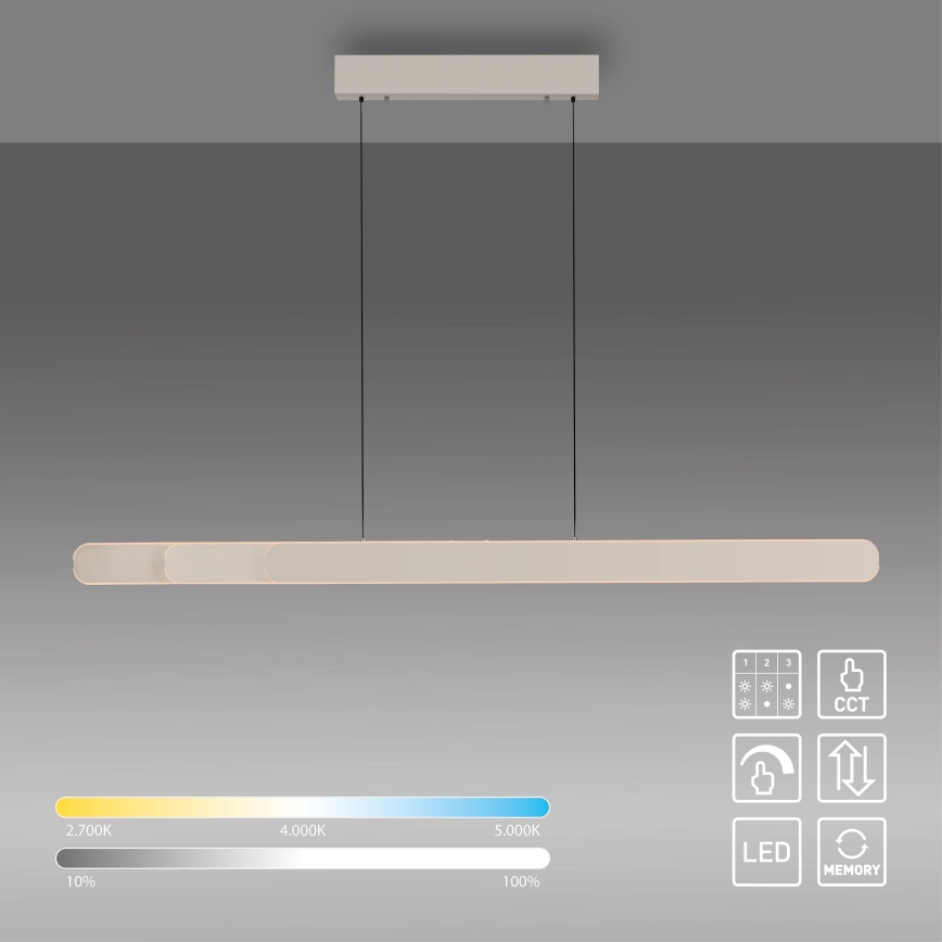 Schöner Wohnen 12577-39 - Lustră LED dimabilă pe cablu ADRIANA ROUND, 2xLED/24W/230V, 2700/3000/3500/4000/5000K, 160 cm, gri