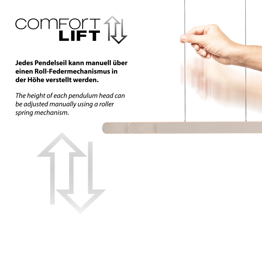 Schöner Wohnen 12577-39 - Lustră LED dimabilă pe cablu ADRIANA ROUND, 2xLED/24W/230V, 2700/3000/3500/4000/5000K, 160 cm, gri