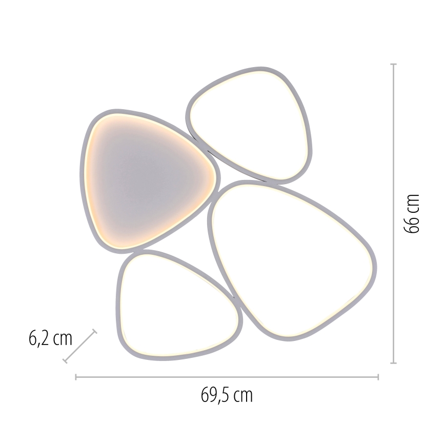 Schöner Wohnen 14038-16 - Plafonieră LED dimmabilă PEBBLES LED/35,5W/230V albă