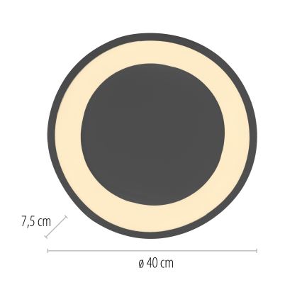 Schöner Wohnen 14233-18 - Plafonieră LED dimabilă MONTA, 21 W, 230 V, Ø 40 cm, negru