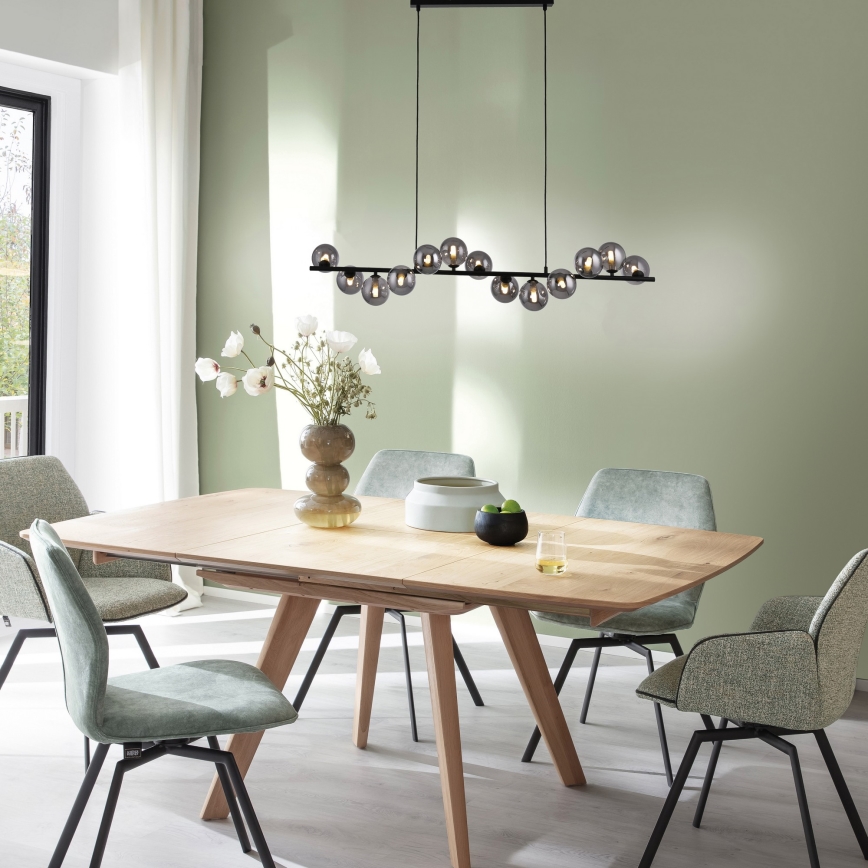 Schöner Wohnen 14504-18 - Lustră LED suspendată pe cablu DUBAI, 13xG9/3W/230V, 118 m, negru/fumuriu