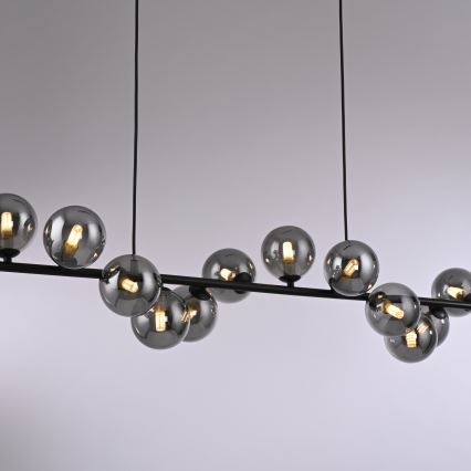 Schöner Wohnen 14504-18 - Lustră LED suspendată pe cablu DUBAI, 13xG9/3W/230V, 118 m, negru/fumuriu