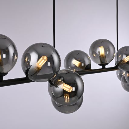 Schöner Wohnen 14504-18 - Lustră LED suspendată pe cablu DUBAI, 13xG9/3W/230V, 118 m, negru/fumuriu