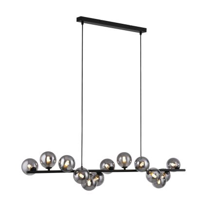 Schöner Wohnen 14504-18 - Lustră LED suspendată pe cablu DUBAI, 13xG9/3W/230V, 118 m, negru/fumuriu