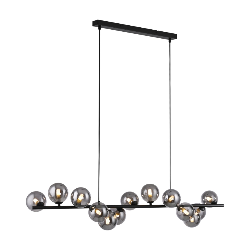 Schöner Wohnen 14504-18 - Lustră LED suspendată pe cablu DUBAI, 13xG9/3W/230V, 118 m, negru/fumuriu