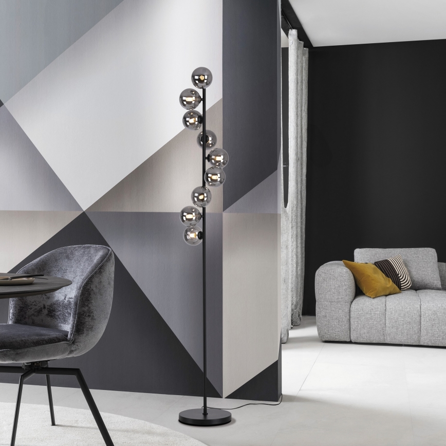 Schöner Wohnen 14506-18 - Lampadar LED DUBAI 9xG9/3W/230V negru/fumuriu
