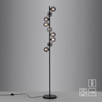 Schöner Wohnen 14506-18 - Lampadar LED DUBAI 9xG9/3W/230V negru/fumuriu
