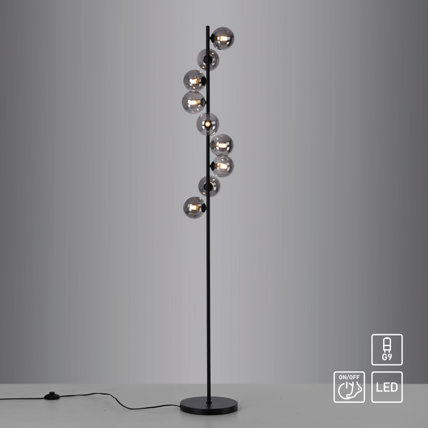 Schöner Wohnen 14506-18 - Lampadar LED DUBAI 9xG9/3W/230V negru/fumuriu