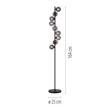 Schöner Wohnen 14506-18 - Lampadar LED DUBAI 9xG9/3W/230V negru/fumuriu