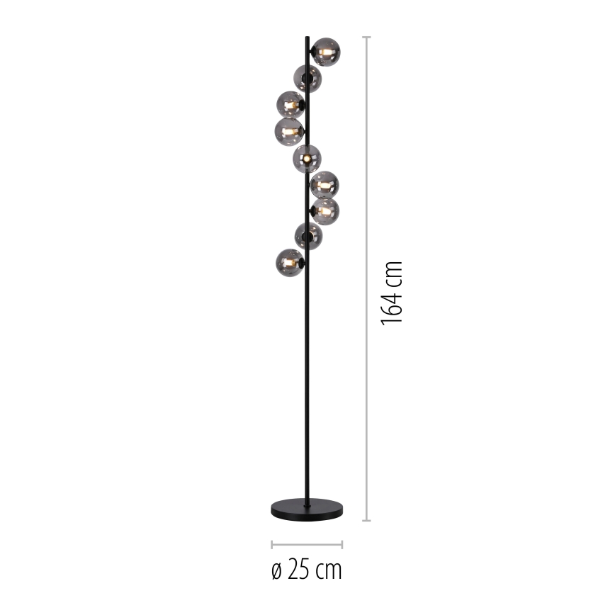 Schöner Wohnen 14506-18 - Lampadar LED DUBAI 9xG9/3W/230V negru/fumuriu