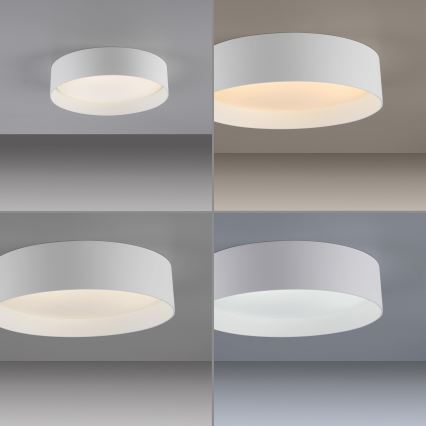 Schöner Wohnen 14593-16 - Plafonier LED dimabil TAVOLI, 10 W, 230 V, 2700–6500 K, Ø 28,5 cm, alb + telecomandă