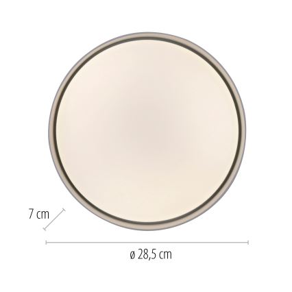 Schöner Wohnen 14593-16 - Plafonier LED dimabil TAVOLI, 10 W, 230 V, 2700–6500 K, Ø 28,5 cm, alb + telecomandă