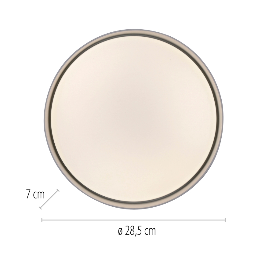 Schöner Wohnen 14593-16 - Plafonier LED dimabil TAVOLI, 10 W, 230 V, 2700–6500 K, Ø 28,5 cm, alb + telecomandă