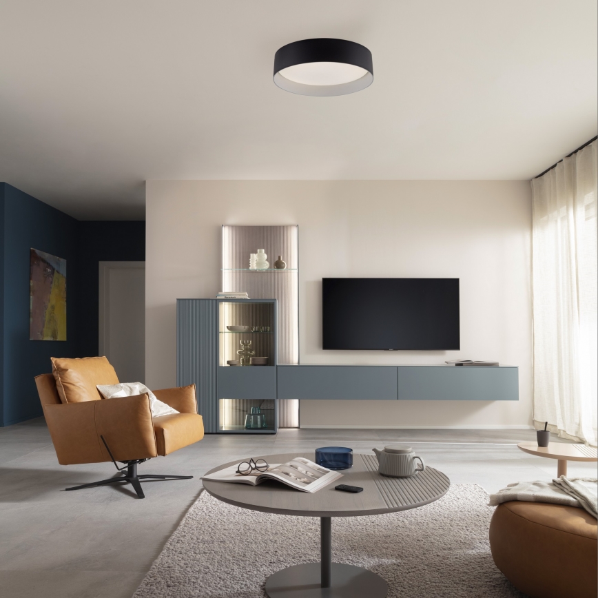 Schöner Wohnen 14593-18 - Plafonieră LED dimabilă TAVOLI, 10W, 230V, 2700-6500K, Ø 28,5 cm, negru, cu telecomandă