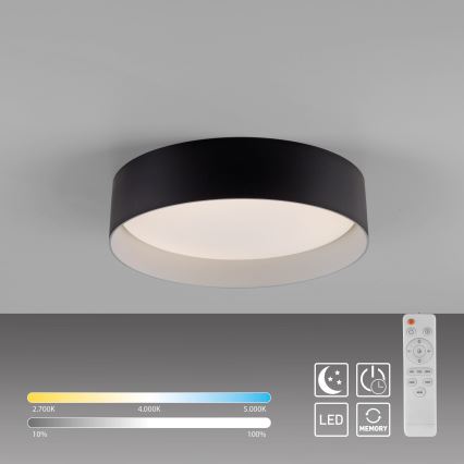 Schöner Wohnen 14593-18 - Plafonieră LED dimabilă TAVOLI, 10W, 230V, 2700-6500K, Ø 28,5 cm, negru, cu telecomandă