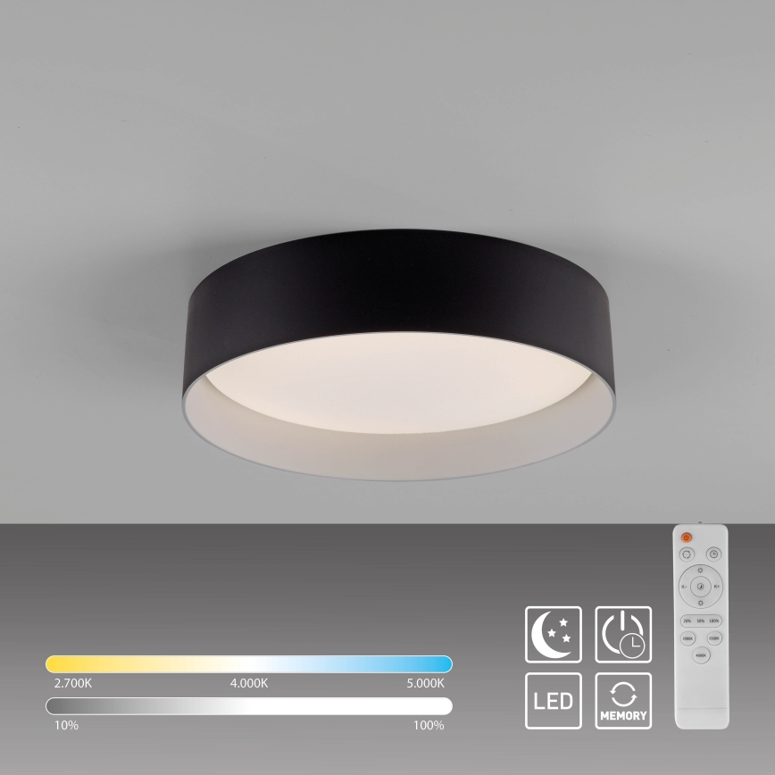 Schöner Wohnen 14593-18 - Plafonieră LED dimabilă TAVOLI, 10W, 230V, 2700-6500K, Ø 28,5 cm, negru, cu telecomandă