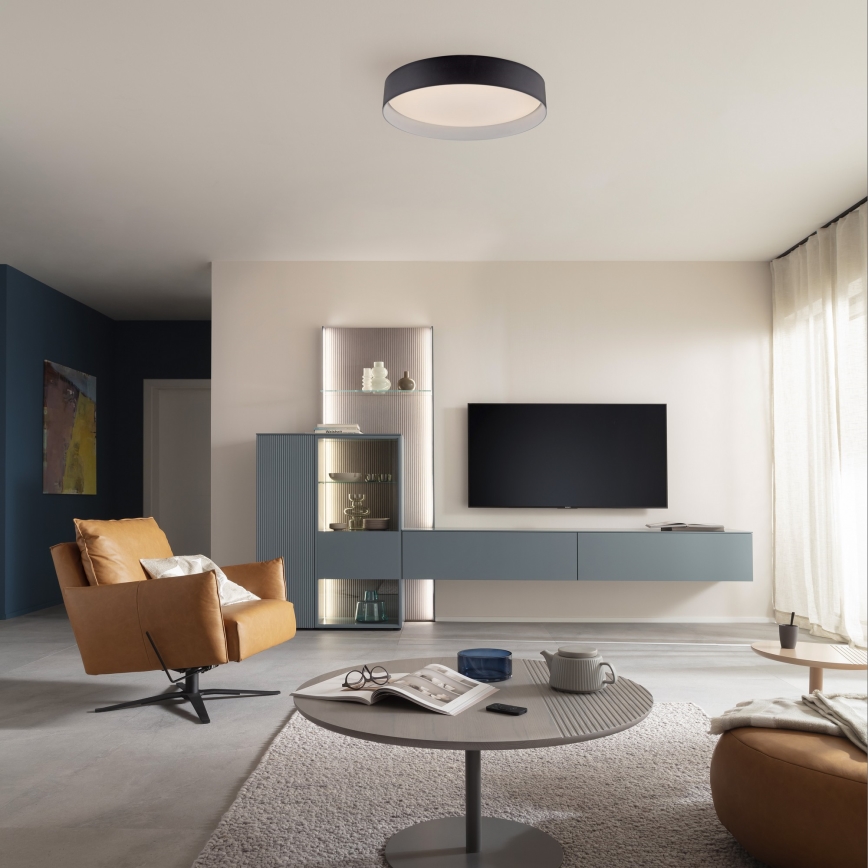 Schöner Wohnen 14594-18 - Plafonieră LED dimabilă TAVOLI LED/20W/230V 2700-6500K Ø 39 cm, neagră + telecomandă