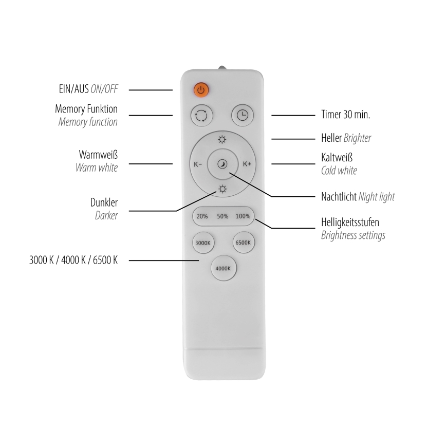 Schöner Wohnen 14594-18 - Plafonieră LED dimabilă TAVOLI LED/20W/230V 2700-6500K Ø 39 cm, neagră + telecomandă