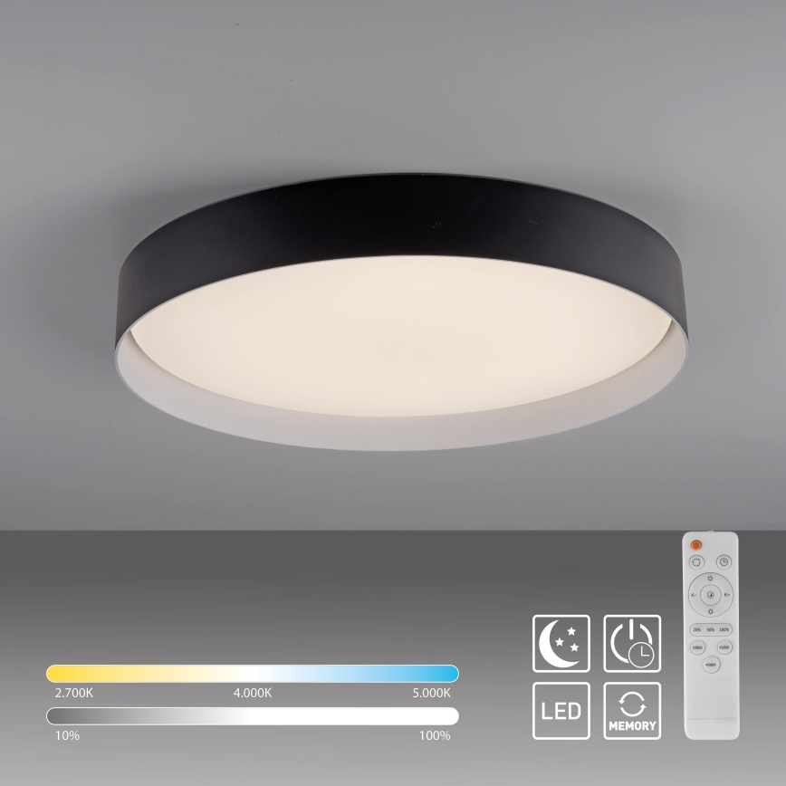 Schöner Wohnen 14595-18 - Plafonieră LED dimabilă TAVOLI LED/34W/230V 2700-6500K Ø 49 cm, neagră + telecomandă
