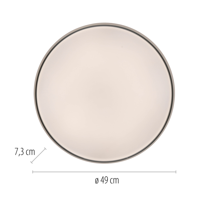 Schöner Wohnen 14595-18 - Plafonieră LED dimabilă TAVOLI LED/34W/230V 2700-6500K Ø 49 cm, neagră + telecomandă