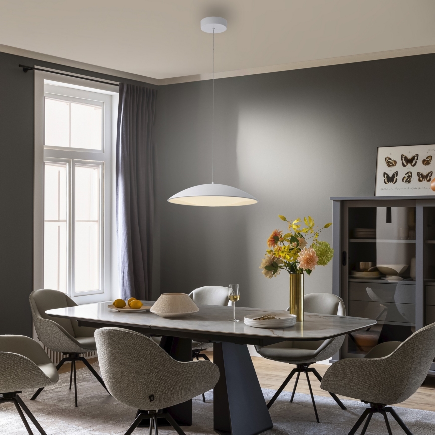 Schöner Wohnen 14607-16 - LENTE - lampă suspendată LED reglabilă pe cablu, 23W/230V, Ø 50 cm, albă