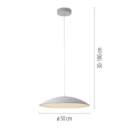 Schöner Wohnen 14607-16 - LENTE - lampă suspendată LED reglabilă pe cablu, 23W/230V, Ø 50 cm, albă