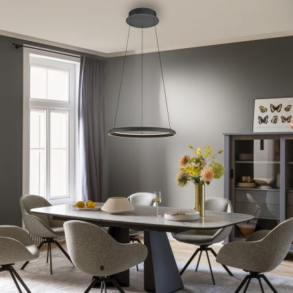 Schöner Wohnen 15570-18 - Lustră suspendată LED reglabilă pe cablu QUILLO LED/36W/230V, Ø 60 cm, neagră