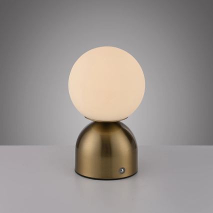 Schöner Wohnen 19218-12 - Lampă de birou LED RUDI reîncărcabilă, tactilă și reglabilă LED/1,2W/5V 3000-6000K 1200 mAh auriu