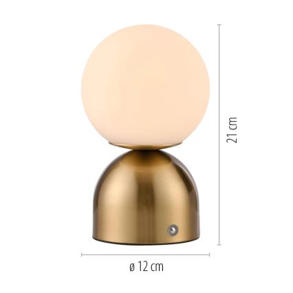 Schöner Wohnen 19218-12 - Lampă de birou LED RUDI reîncărcabilă, tactilă și reglabilă LED/1,2W/5V 3000-6000K 1200 mAh auriu