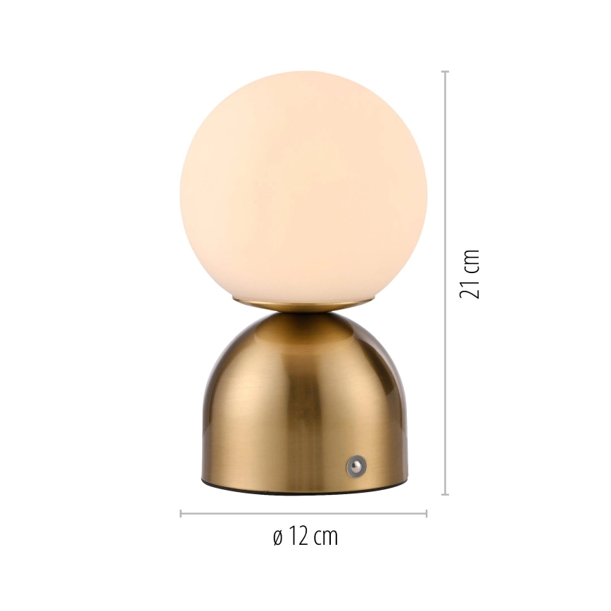 Schöner Wohnen 19218-12 - Lampă de birou LED RUDI reîncărcabilă, tactilă și reglabilă LED/1,2W/5V 3000-6000K 1200 mAh auriu