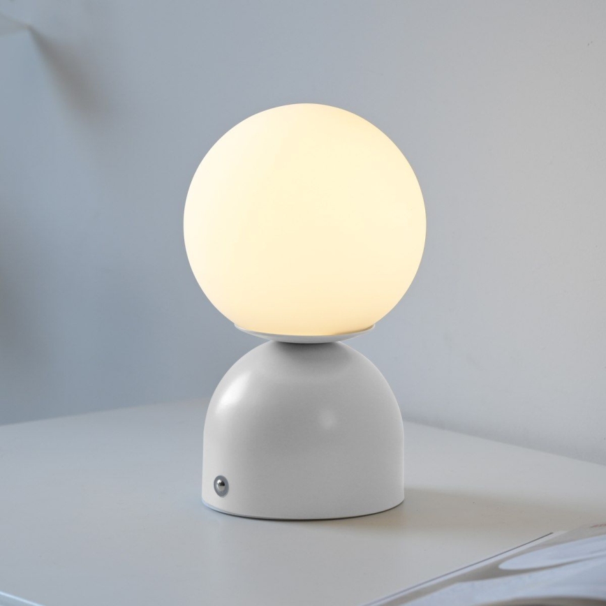 Schöner Wohnen 19218-16 - Lampă LED de birou RUDI, reîncărcabilă, reglabilă, cu control tactil, 1,2 W/5 V, 3000-6000 K, 1200 mAh, alb