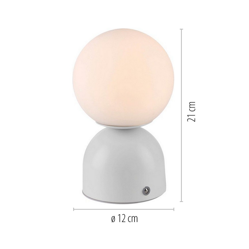 Schöner Wohnen 19218-16 - Lampă LED de birou RUDI, reîncărcabilă, reglabilă, cu control tactil, 1,2 W/5 V, 3000-6000 K, 1200 mAh, alb