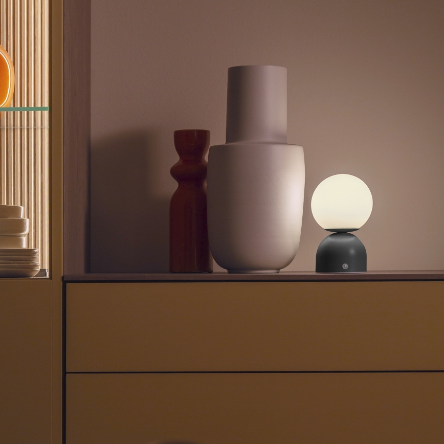 Schöner Wohnen 19218-18 - Lampă de birou LED RUDI, tactilă, cu reglare a intensității, reîncărcabilă LED/1,2W/5V 3000-6000K 1200 mAh neagră