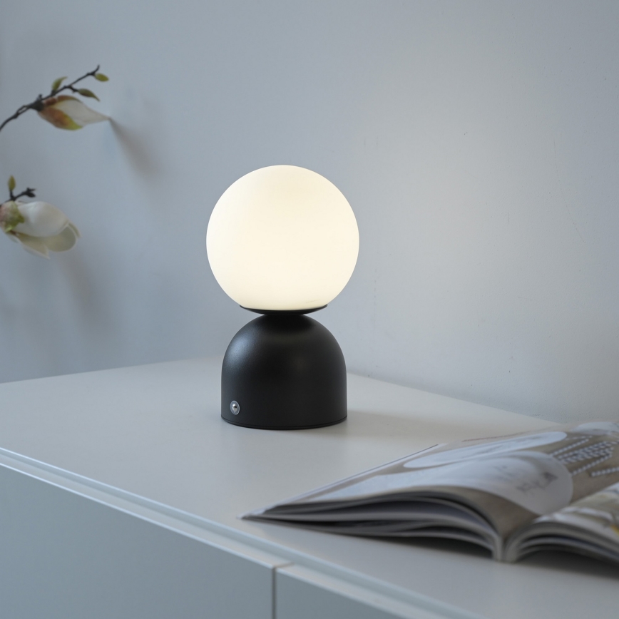 Schöner Wohnen 19218-18 - Lampă de birou LED RUDI, tactilă, cu reglare a intensității, reîncărcabilă LED/1,2W/5V 3000-6000K 1200 mAh neagră