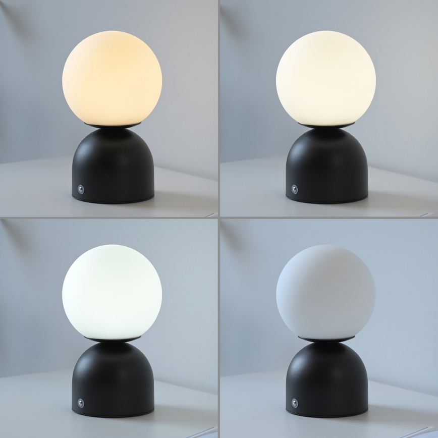 Schöner Wohnen 19218-18 - Lampă de birou LED RUDI, tactilă, cu reglare a intensității, reîncărcabilă LED/1,2W/5V 3000-6000K 1200 mAh neagră