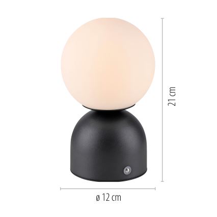 Schöner Wohnen 19218-18 - Lampă de birou LED RUDI, tactilă, cu reglare a intensității, reîncărcabilă LED/1,2W/5V 3000-6000K 1200 mAh neagră