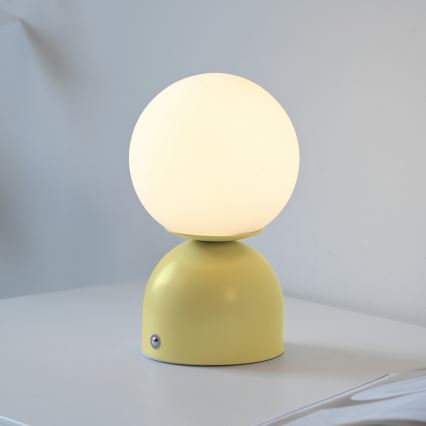 Schöner Wohnen RUDI 19218-81 - Lampă de birou LED reîncărcabilă, tactilă şi cu reglare a intensităţii, 1,2 W / 5 V, 3000–6000 K, 1200 mAh, galbenă