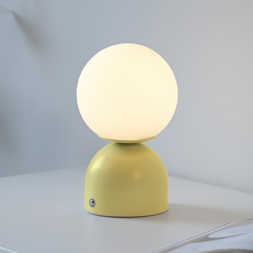 Schöner Wohnen RUDI 19218-81 - Lampă de birou LED reîncărcabilă, tactilă şi cu reglare a intensităţii, 1,2 W / 5 V, 3000–6000 K, 1200 mAh, galbenă