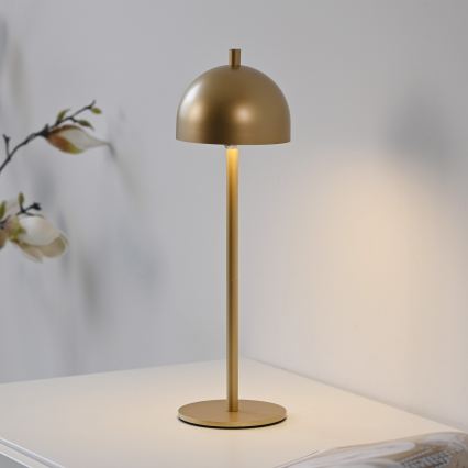 Schöner Wohnen 19244-12 - Lampă de masă LED BELLIS, reîncărcabilă, dimabilă, cu control tactil, pentru exterior, LED/2,5W/5V 2600 mAh IP54, aurie