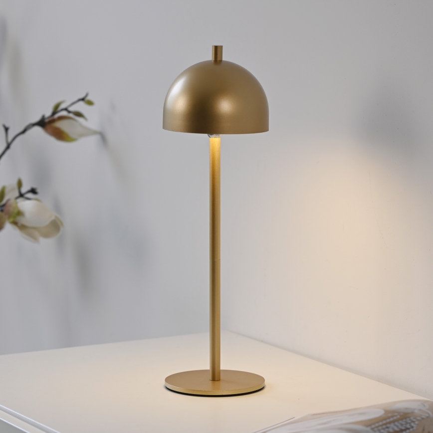 Schöner Wohnen 19244-12 - Lampă de masă LED BELLIS, reîncărcabilă, dimabilă, cu control tactil, pentru exterior, LED/2,5W/5V 2600 mAh IP54, aurie