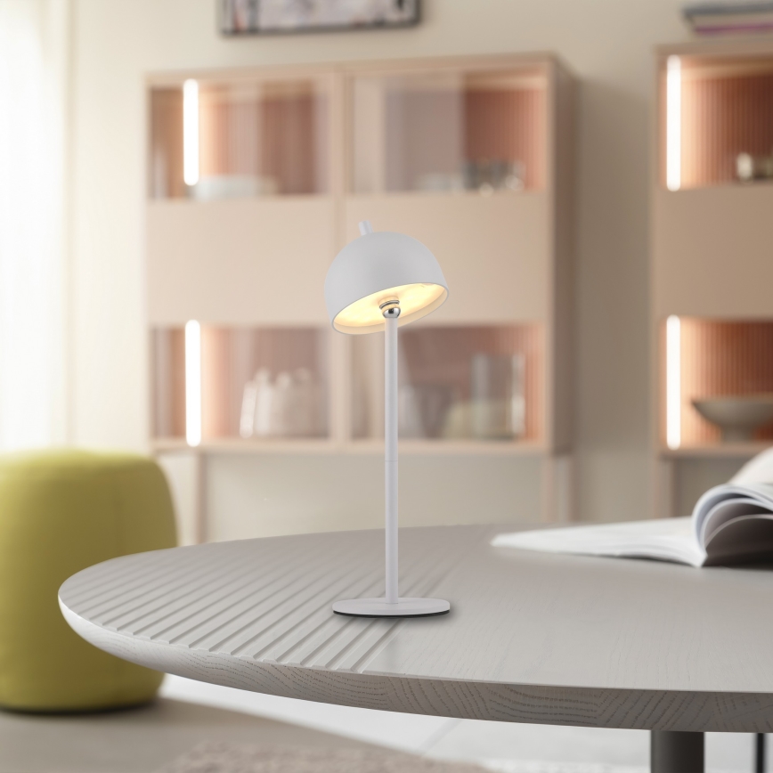 Schöner Wohnen 19244-16 - Lampă de masă LED reîncărcabilă, reglabilă, cu comandă tactilă BELLIS LED/2,5W/5V 2600 mAh IP54 albă