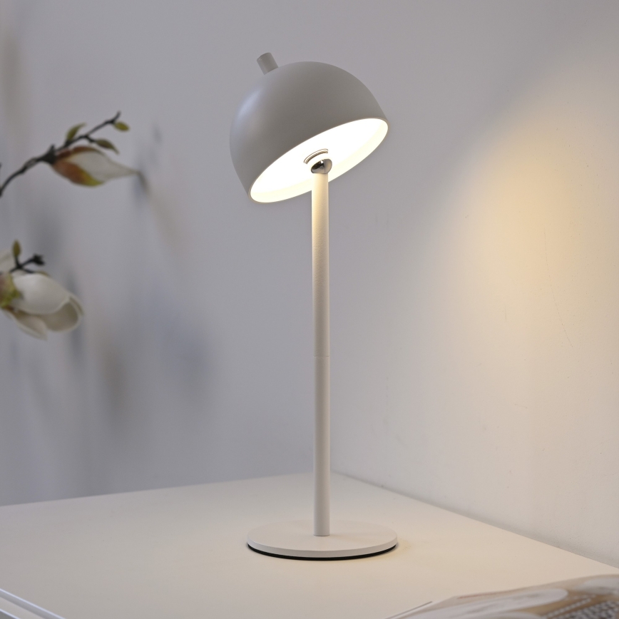 Schöner Wohnen 19244-16 - Lampă de masă LED reîncărcabilă, reglabilă, cu comandă tactilă BELLIS LED/2,5W/5V 2600 mAh IP54 albă
