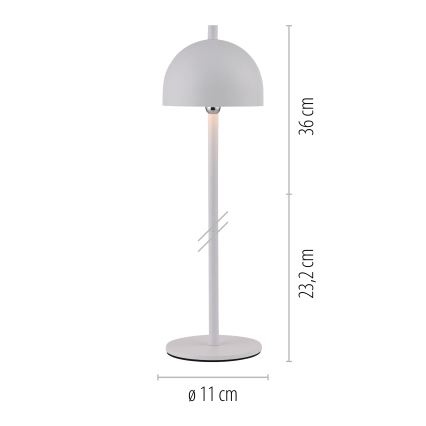 Schöner Wohnen 19244-16 - Lampă de masă LED reîncărcabilă, reglabilă, cu comandă tactilă BELLIS LED/2,5W/5V 2600 mAh IP54 albă