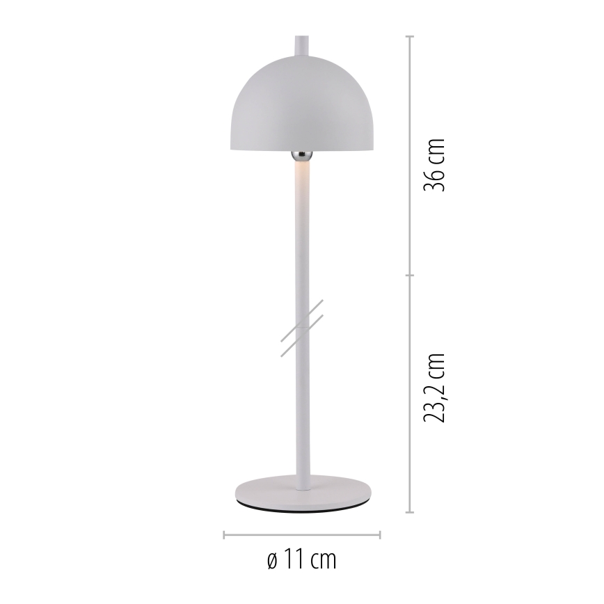 Schöner Wohnen 19244-16 - Lampă de masă LED reîncărcabilă, reglabilă, cu comandă tactilă BELLIS LED/2,5W/5V 2600 mAh IP54 albă