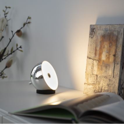 Schöner Wohnen 19244-17 - Lampă de masă de exterior reîncărcabilă BELLIS, LED dimabilă cu control tactil, 2,5W/5V, 2600 mAh, IP54, crom lucios