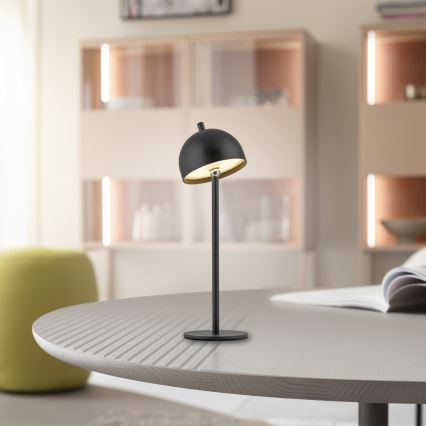 Schöner Wohnen 19244-18 - Lampă de masă LED reîncărcabilă pentru exterior BELLIS, dimabilă, cu control tactil, LED/2,5W/5V, 2600 mAh, IP54, negru